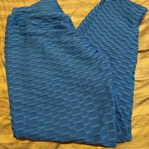 Textured Blue Leggings